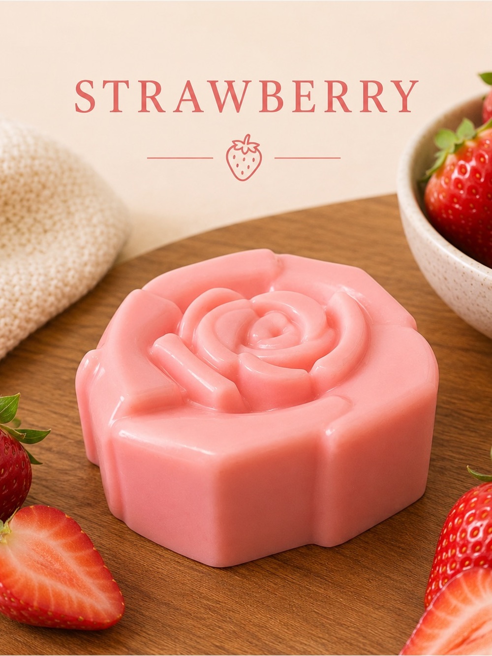Strawberry Goats Milk Soap, Handcrafted